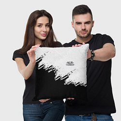 Подушка квадратная Warthunder чёрно белые краски гейм, цвет: 3D-принт — фото 2