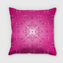 Подушка квадратная Узоры на розовом фоне, цвет: 3D-принт