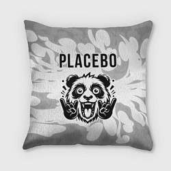 Подушка квадратная Placebo рок панда на светлом фоне, цвет: 3D-принт