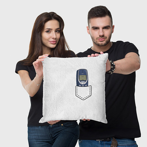 Подушка квадратная Нокиа 3310 в стиле 90х / 3D-принт – фото 3