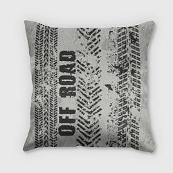 Подушка квадратная Бездорожье - следы, цвет: 3D-принт