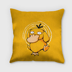 Подушка квадратная Псидак желтая утка покемон, цвет: 3D-принт