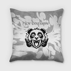 Подушка квадратная Joy Division рок панда на светлом фоне