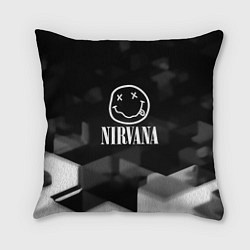 Подушка квадратная Nirvana текстура рок, цвет: 3D-принт