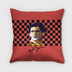 Подушка квадратная Айртон Сенна гонщик, цвет: 3D-принт