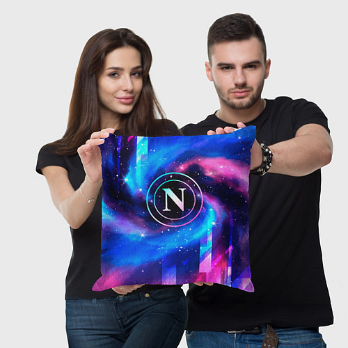 Подушка квадратная Napoli неоновый космос / 3D-принт – фото 3