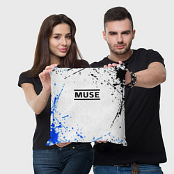 Подушка квадратная MUSE рок стиль краски, цвет: 3D-принт — фото 2