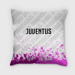 Подушка квадратная Juventus pro football посередине, цвет: 3D-принт