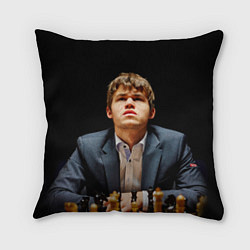 Подушка квадратная Магнус Карлсен думает, цвет: 3D-принт