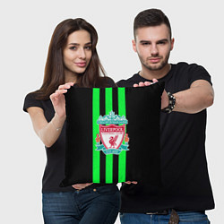 Подушка квадратная Liverpool line green, цвет: 3D-принт — фото 2