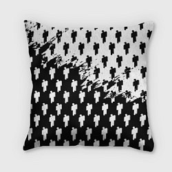 Подушка квадратная Billie Eilish pattern black, цвет: 3D-принт