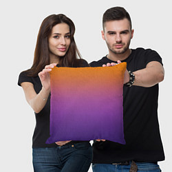 Подушка квадратная Градиент оранжево-фиолетовый, цвет: 3D-принт — фото 2