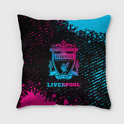 Подушка квадратная Liverpool - neon gradient, цвет: 3D-принт