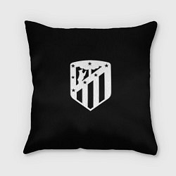 Подушка квадратная Атлетико Мадрид белое лого фк, цвет: 3D-принт