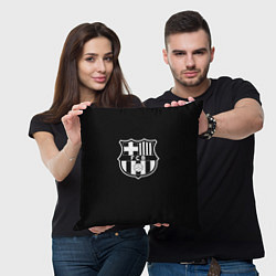 Подушка квадратная Barcelona fc club белое лого, цвет: 3D-принт — фото 2