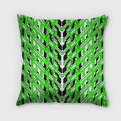 Подушка квадратная Зелёная техно броня, цвет: 3D-принт