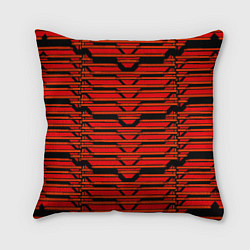 Подушка квадратная Техно броня красная, цвет: 3D-принт