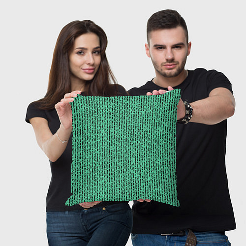 Подушка квадратная Мозаика нефритовый зелёный / 3D-принт – фото 3
