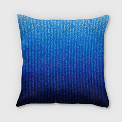 Подушка квадратная Сине-голубой в вертикальную полоску, цвет: 3D-принт