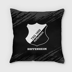 Подушка квадратная Hoffenheim sport на темном фоне, цвет: 3D-принт