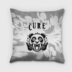 Подушка квадратная The Cure рок панда на светлом фоне, цвет: 3D-принт