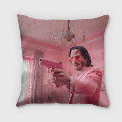Подушка квадратная Джон Уик в розовом костюме, цвет: 3D-принт