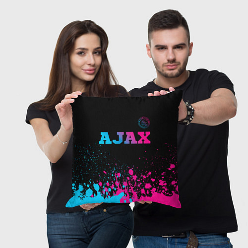 Подушка квадратная Ajax - neon gradient посередине / 3D-принт – фото 3