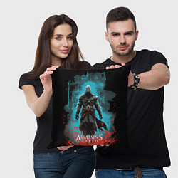 Подушка квадратная Assassins creed подводный город, цвет: 3D-принт — фото 2