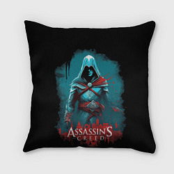 Подушка квадратная Assassins creed синий дым, цвет: 3D-принт