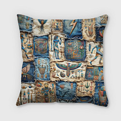Подушка квадратная Пэчворк из Египетских мотивов, цвет: 3D-принт