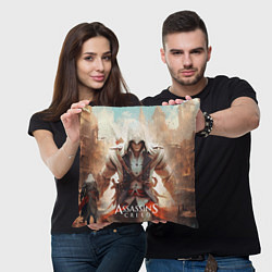 Подушка квадратная Assassins creed большой город, цвет: 3D-принт — фото 2