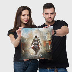 Подушка квадратная Assassins creed poster game, цвет: 3D-принт — фото 2