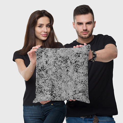 Подушка квадратная Текстура камень светло-серый / 3D-принт – фото 3