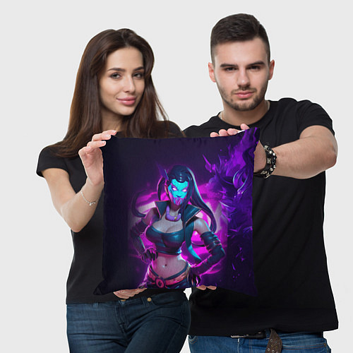 Подушка квадратная League of Legends Kaisa Kda style / 3D-принт – фото 3