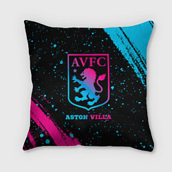 Подушка квадратная Aston Villa - neon gradient, цвет: 3D-принт