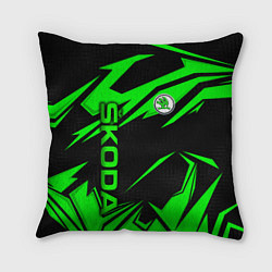 Подушка квадратная Skoda - green uniform, цвет: 3D-принт