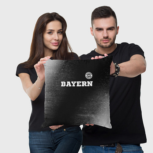 Подушка квадратная Bayern sport на темном фоне посередине / 3D-принт – фото 3
