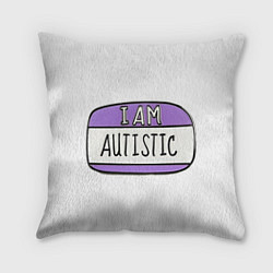Подушка квадратная Аутист значок, цвет: 3D-принт