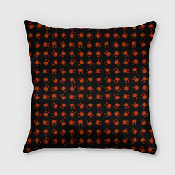 Подушка квадратная Крабики на черном фоне, цвет: 3D-принт