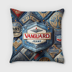 Подушка квадратная Vanguard denim patchwork - ai art, цвет: 3D-принт