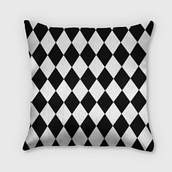 Подушка квадратная Арлекин черно-белый, цвет: 3D-принт