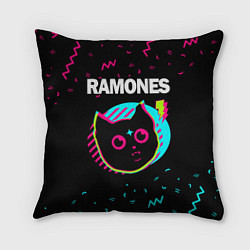 Подушка квадратная Ramones - rock star cat, цвет: 3D-принт