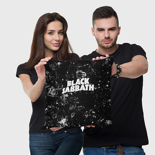 Подушка квадратная Black Sabbath black ice / 3D-принт – фото 3