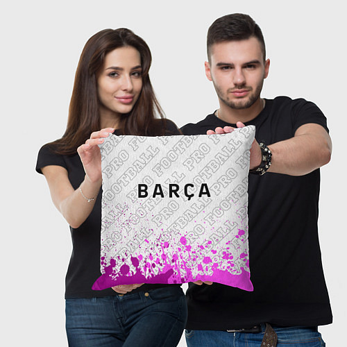 Подушка квадратная Barcelona pro football посередине / 3D-принт – фото 3