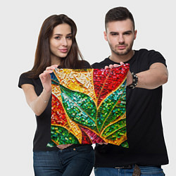 Подушка квадратная Яркая мозаика с разноцветным абстрактным узором и, цвет: 3D-принт — фото 2