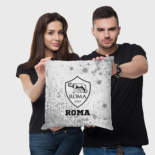 Подушка квадратная Roma sport на светлом фоне / 3D-принт – фото 3