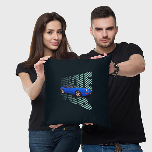Подушка квадратная Немецкая спортивная машина Porsche 968 / 3D-принт – фото 3