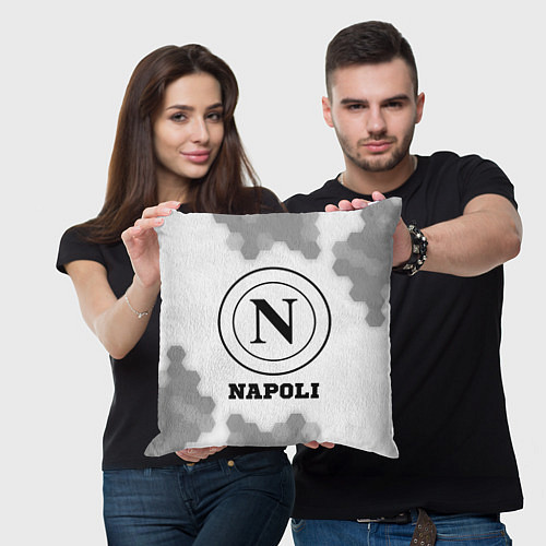 Подушка квадратная Napoli sport на светлом фоне / 3D-принт – фото 3