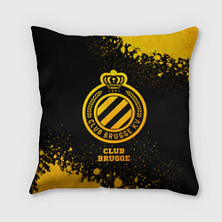 Подушка квадратная Club Brugge - gold gradient, цвет: 3D-принт