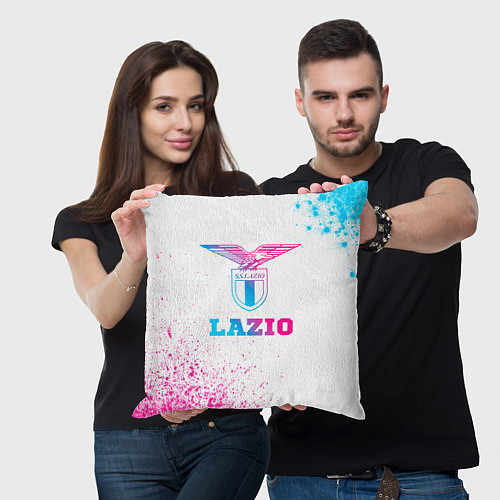 Подушка квадратная Lazio neon gradient style / 3D-принт – фото 3